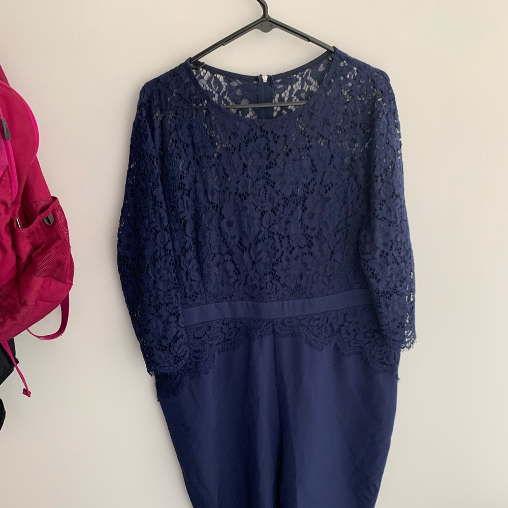 Navy laced jump suit/romper